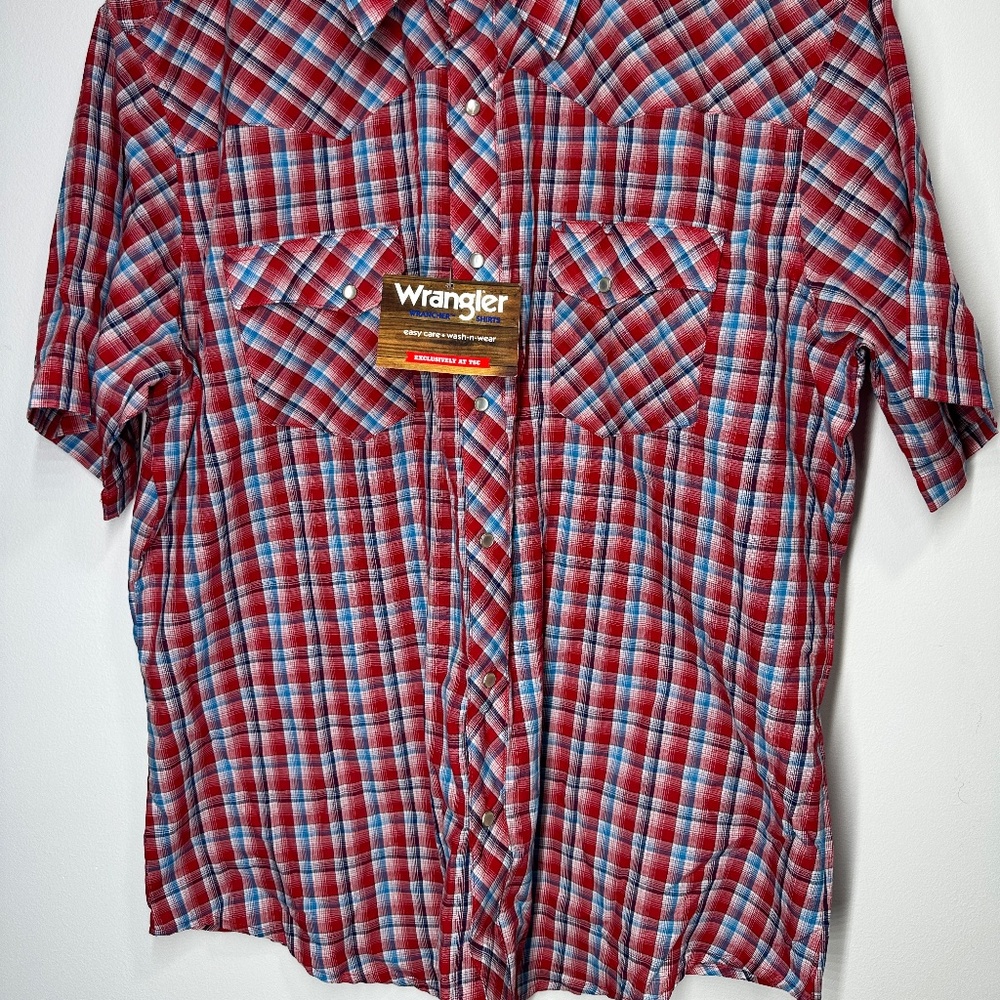 Wrangler Short Sleeve Plaid Wrancher Shirt - XL‎
